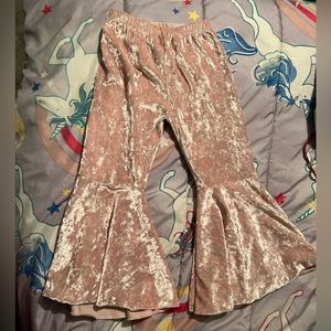 Velvet pink bell bottoms